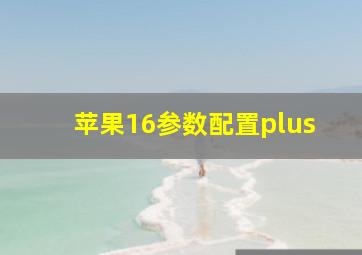 苹果16参数配置plus