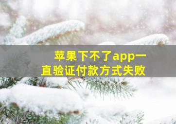 苹果下不了app一直验证付款方式失败