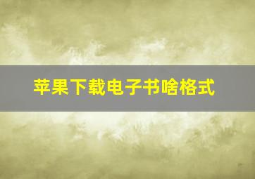 苹果下载电子书啥格式