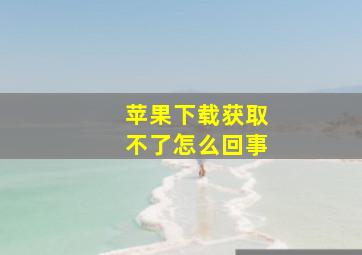 苹果下载获取不了怎么回事