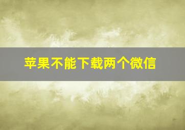 苹果不能下载两个微信