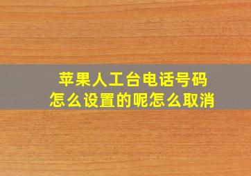 苹果人工台电话号码怎么设置的呢怎么取消