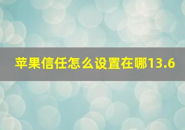 苹果信任怎么设置在哪13.6