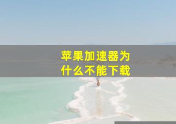 苹果加速器为什么不能下载