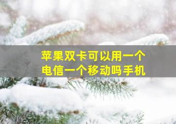 苹果双卡可以用一个电信一个移动吗手机