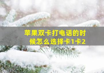 苹果双卡打电话的时候怎么选择卡1卡2