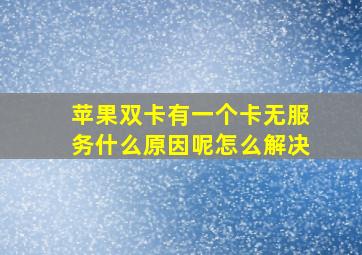 苹果双卡有一个卡无服务什么原因呢怎么解决