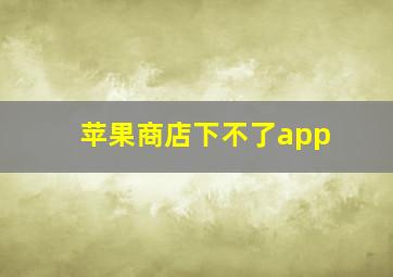 苹果商店下不了app