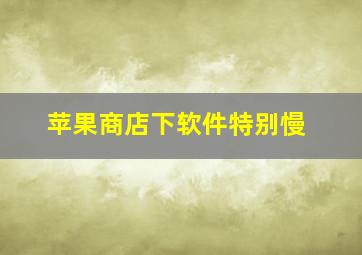 苹果商店下软件特别慢