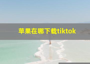 苹果在哪下载tiktok