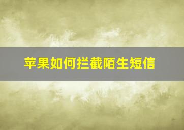 苹果如何拦截陌生短信