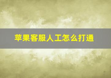 苹果客服人工怎么打通