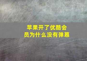 苹果开了优酷会员为什么没有弹幕