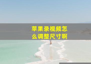 苹果录视频怎么调整尺寸啊