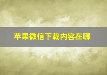 苹果微信下载内容在哪