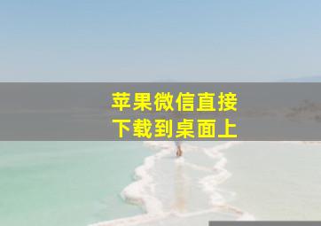 苹果微信直接下载到桌面上