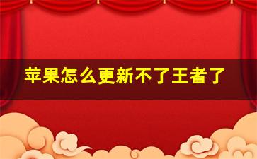 苹果怎么更新不了王者了