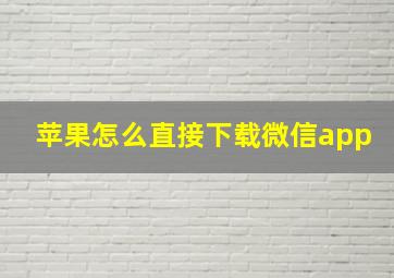 苹果怎么直接下载微信app