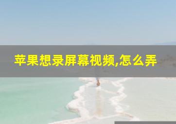 苹果想录屏幕视频,怎么弄