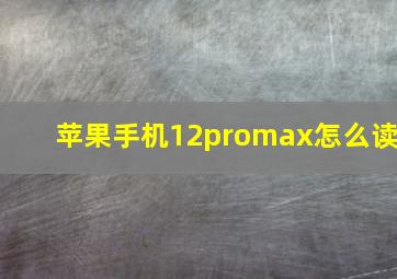 苹果手机12promax怎么读