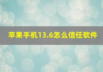 苹果手机13.6怎么信任软件