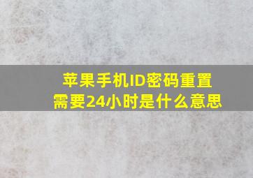 苹果手机ID密码重置需要24小时是什么意思