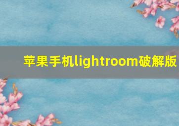 苹果手机lightroom破解版