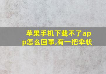 苹果手机下载不了app怎么回事,有一把伞状