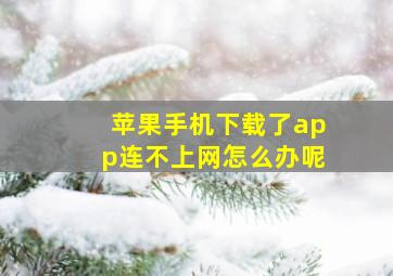 苹果手机下载了app连不上网怎么办呢