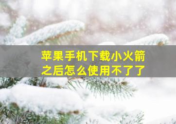 苹果手机下载小火箭之后怎么使用不了了