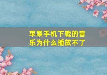 苹果手机下载的音乐为什么播放不了