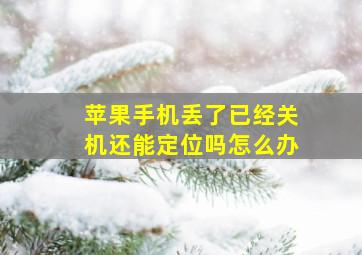 苹果手机丢了已经关机还能定位吗怎么办