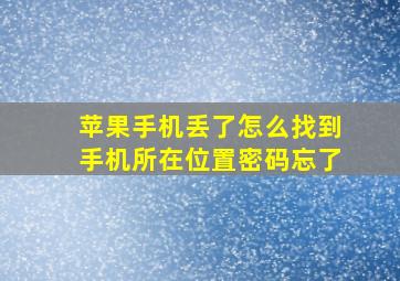 苹果手机丢了怎么找到手机所在位置密码忘了