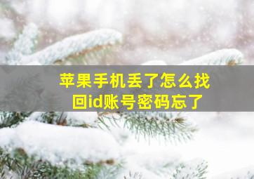 苹果手机丢了怎么找回id账号密码忘了