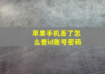 苹果手机丢了怎么查id账号密码