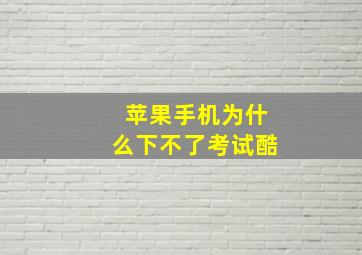 苹果手机为什么下不了考试酷