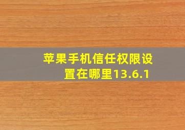 苹果手机信任权限设置在哪里13.6.1