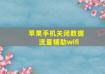 苹果手机关闭数据流量辅助wifi