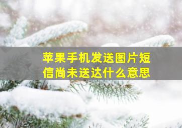 苹果手机发送图片短信尚未送达什么意思