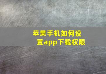 苹果手机如何设置app下载权限