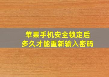 苹果手机安全锁定后多久才能重新输入密码