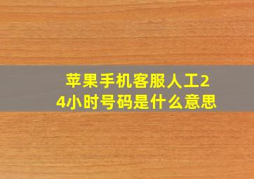 苹果手机客服人工24小时号码是什么意思