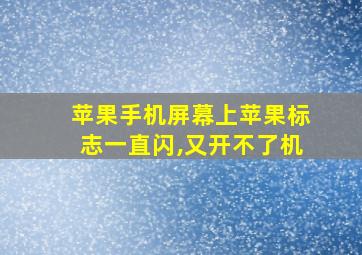 苹果手机屏幕上苹果标志一直闪,又开不了机