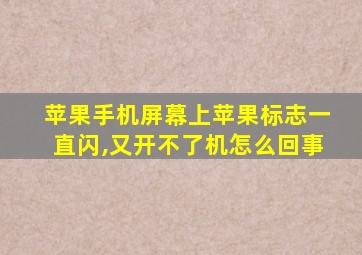 苹果手机屏幕上苹果标志一直闪,又开不了机怎么回事