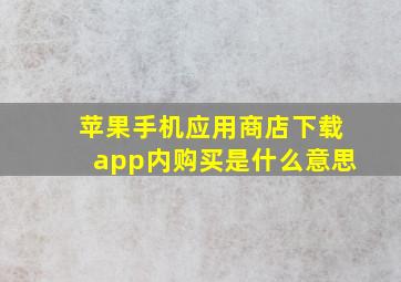 苹果手机应用商店下载app内购买是什么意思