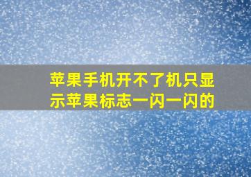 苹果手机开不了机只显示苹果标志一闪一闪的