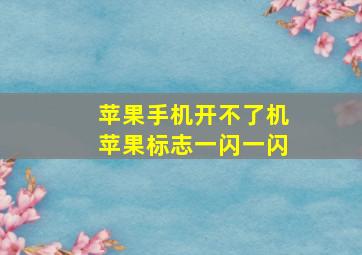 苹果手机开不了机苹果标志一闪一闪