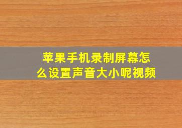 苹果手机录制屏幕怎么设置声音大小呢视频