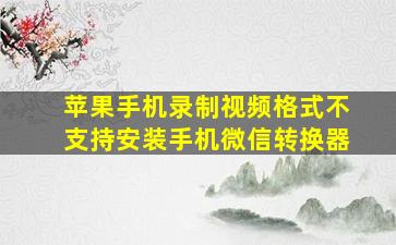 苹果手机录制视频格式不支持安装手机微信转换器