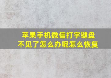 苹果手机微信打字键盘不见了怎么办呢怎么恢复